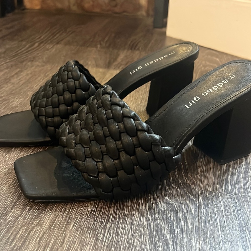 Madden Girl chunky braided heels